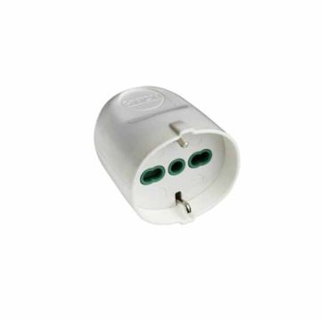 Socket italian-dual-size/german std. 2P+E 16A white demountable Fanton 81050