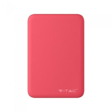 V-TAC VT-3503 Power Bank ABS red 5.000mah 2 output micro USB 2.1A - sku 8192