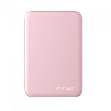 V-TAC VT-3503 Power Bank ABS pink 5.000mah 2 output micro USB 2.1A - sku 8194