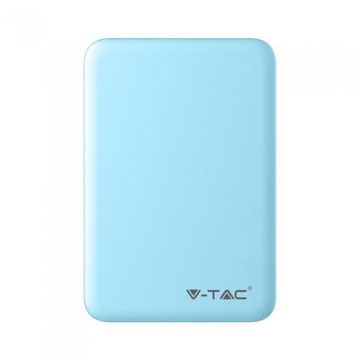 V-TAC VT-3503 Power Bank ABS light blue 5.000mah 2 output micro USB 2.1A - sku 8195