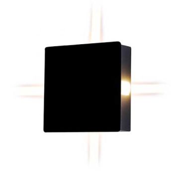 V-TAC VT-704 Lampada LED 4W da parete quadrato nero wall light bianco naturale 4000K IP65 - SKU 8212