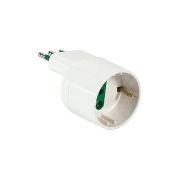 Einweg-Adapterstecker italienisch std. 2P+E 10A Steckdose italienisch/deutsch std. 2P+E 16A weiße Farbe Fanton 82125