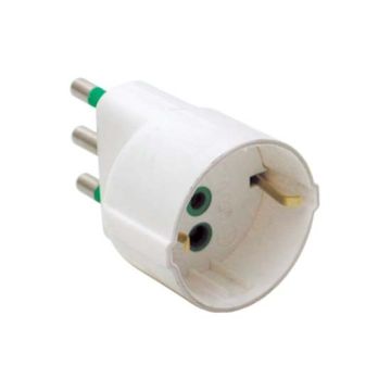 Adaptateur unidirectionnel italien std. 2P+E 16A socket italien/allemand std. 2P+E 16A Corps blanc Fanton 82130