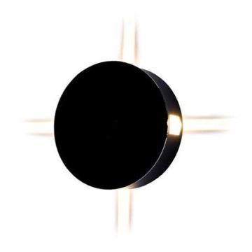 V-TAC VT-706 Applique murale LED 4W blanc chaud 3000K corps aluminium rond noir IP65 - SKU 8215