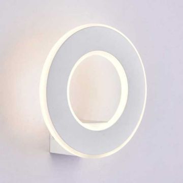 V-TAC VT-710 9W LED wall light warm white 3000K aluminium white round body IP20 - SKU 8225