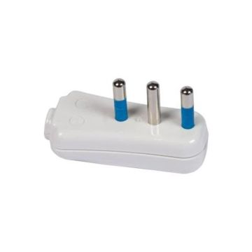 Flat white plug italian std. 2P+E 16A Fanton 82540-E