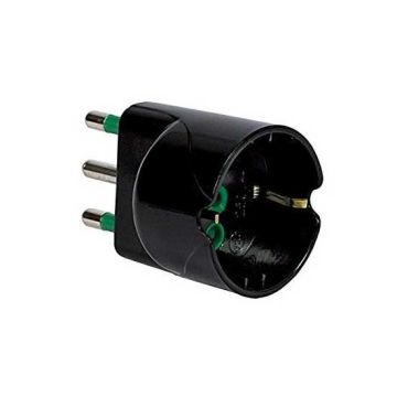 Adaptor plug italian 16A socket italian/german 16A std. 2P+T black color Fanton 82611-E