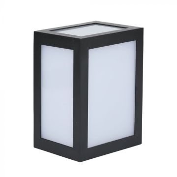 V-TAC VT-822 12W led wall light cube black body warm white 3000K IP65 - SKU 8340