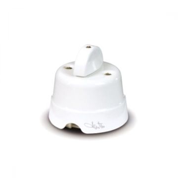 Interrupteur et Inverseur en céramique 10AX 250V couleur blanche Fanton 84001