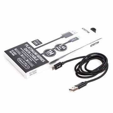 V-TAC VT-5331 1M Micro USB data cable Nylon black platinum Series - sku 8488