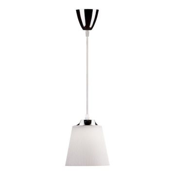 V-TAC VT-1036 Lampadario pendente LED 7W 1MT moderno in plastica bianco con attacco cromato Ф150mm - sku 8505