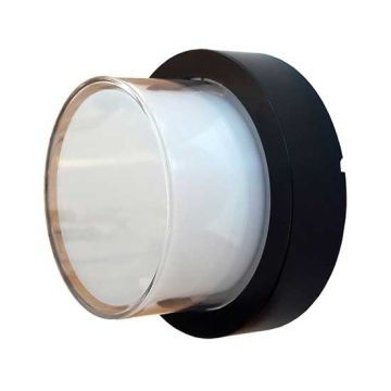 V-TAC VT-828 12W wall light round black body warm white 3000K - sku 8541