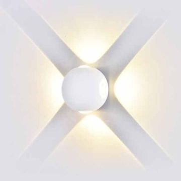 V-TAC VT-834 Lampada LED 4W da parete forma sferica bianco wall light bianco caldo 3000K IP65 - SKU 8551