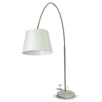 V-TAC VT-7451 Designer floor Lamp Adjustable Metal Bracket E27 Holder white with marble base - sku 8565