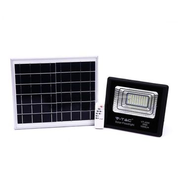 V-TAC VT-40W 40W LED Solar floodlight with IR remote control day white 4000K Black body IP65 - 8574