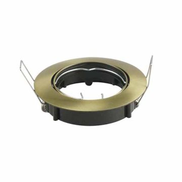 V-TAC VT-799RD portafaretto orientabile incasso rotondo colore oro satinato per lampade gu10-gu5.3 - SKU 8579