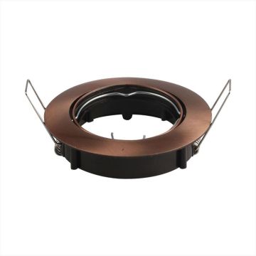 V-TAC VT-799RD GU10-GU5.3 Fitting metallic bronze round 15°Adjustable for Spotlights - SKU 8580