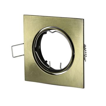 V-TAC VT-779SQ GU10-GU5.3 Fitting metallic gold square 30°Adjustable for Spotlights - SKU 8581