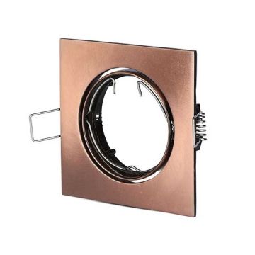 V-TAC VT-779SQ GU10-GU5.3 Beschlag Metallic Bronze quadratischer 30° Verstellbarer für LED Spotlights - SKU 8582
