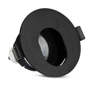 V-TAC VT-874 GU10 GU5.3 black aluminum round recessed led spotlight sku 8596