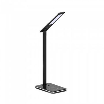 V-TAC VT-7405 5W Led table lamp with wireless charging and 3in1 colorchange dimmable black body - SKU 8600