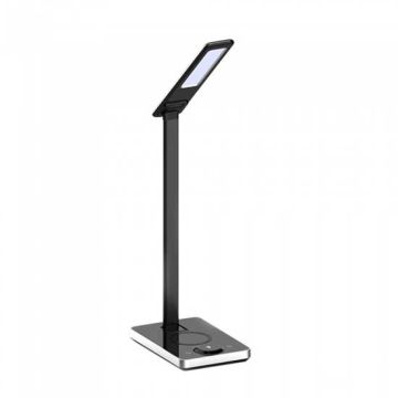 V-TAC VT-7505 5W Led table lamp with wireless charging and 3in1 colorchange dimmable black body - SKU 8602