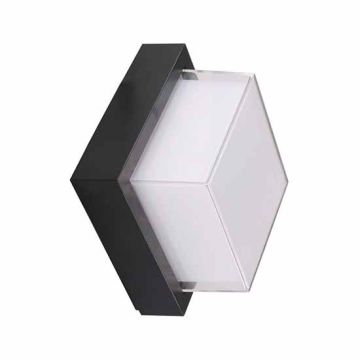 V-TAC VT-831 7W wall light warm white 3000K square black body IP65 waterproof - sku 8612