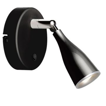 V-TAC VT-805 Lampada LED 4,5W da parete nero orientabile con interruttore ON/OFF da muro luce bianco caldo 3000K - SKU 218676