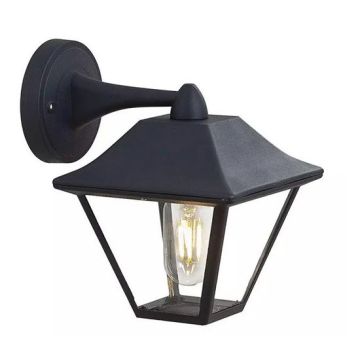 V-TAC VT-843 Applique du jardin Lamp 1xE27 Facing down corps en aluminium noir mat verre clair IP44 - sku 8686