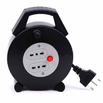 V-TAC 5M Extension Cord Reel Italian standard with outlets 2 plugs 10/16A Overload Protector - sku 8700
