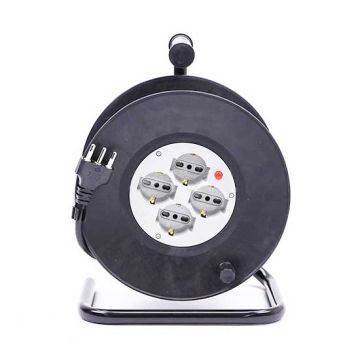 V-TAC 25M Extension Cord Reel Italian standard with outlets 4 Schuko 10/16A Overload Protector - sku 8703