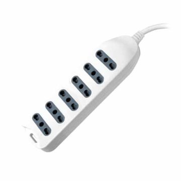 V-TAC Power Strip outlet 6 plugs 10/16A Italian standard with wall mount - sku 8709