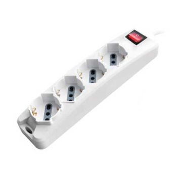 V-TAC Power Strip 4 Schuko Outlet 10/16A 3500W 1,5mt cable on/off light switch - sku 8711
