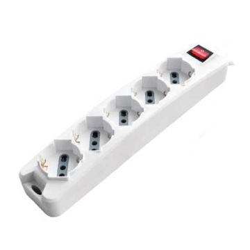 V-TAC Power Strip 5 Schuko Outlet 10/16A 3500W 1,5mt cable on/off light switch - sku 8712