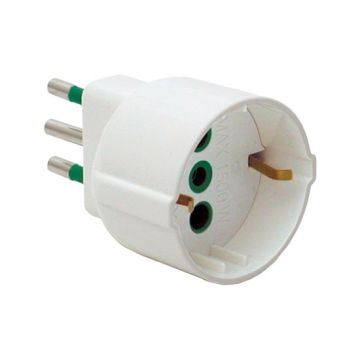 Einfacher Adapter italienischer Stecker 2P+E 10A S11 italienische/deutsche Steckdose 2P+E 10A P30
