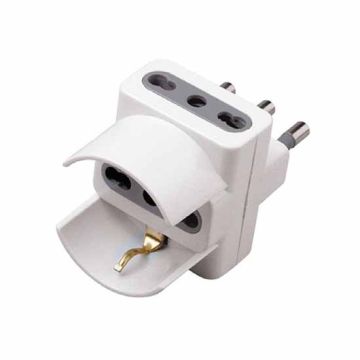 V-TAC mehrfachsteckdose Steckdosenadapter 1-fach Schuko 10/16A + 2-fach buchsen 10/16A Italienischer Standard - sku 8724