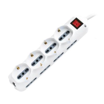 V-TAC Power Strip outlet 4 Schuko 10/16A + 8 plugs 10/16A Italian standard on/off light switch - sku 8736