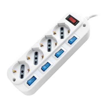 Rallonge multiprise avec 3 prises et 2 ports USB 2100 Ma 5V de couleur  blanche GreenIce - Habitium®