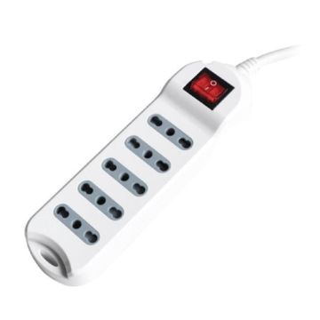 V-TAC Power Strip outlet 5 plugs 10/16A Italian standard on/off light switch - sku 8741