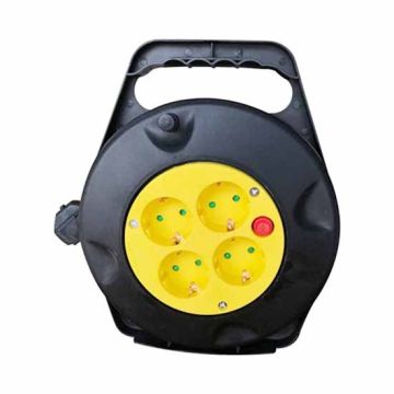 V-TAC VT-6002 10M Extension Cord Reel EU standard with outlets 4 Schuko 16A Overload Protector - sku 8781