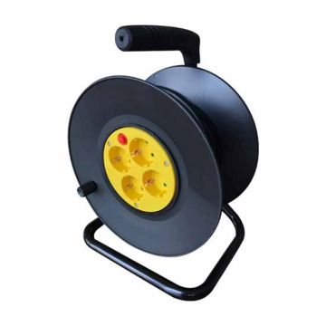 V-TAC VT-6003 25M Extension Cord Reel EU standard with outlets 4 Schuko 16A Overload Protector - sku 8782