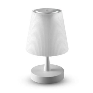 V-TAC 8930 Lampada da tavolo ricaricabile con Corpo Cromato a LED da 5 W con regolazione tocco