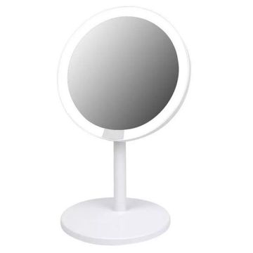 V-TAC VT-7565 5W LED Rechargeable table mirror light Touch Dimming Function cold white 6500K ABS white body - sku 8931