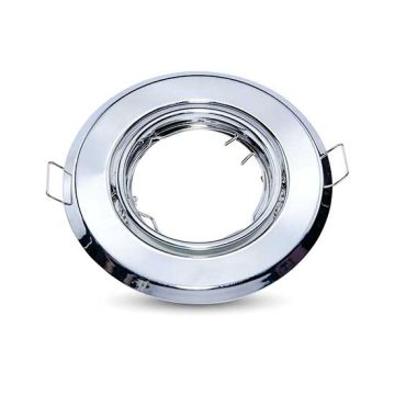 V-TAC VT-817 Fitting adjustable round mirror chrome metal for GU10-GU5.3 spotlights box 2pcs/pack - sku 8940