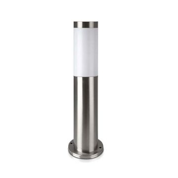 V-TAC VT-838 ground fixing Wall bollard lamp 45cm with stainless steel satin nickel body IP44 holder 1xE27 - sku 8958