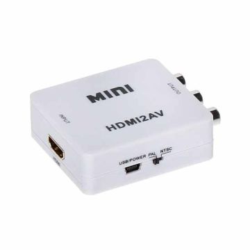 Konverter HDMI to RCA AV PAL/NTSC Video and Audio L/R