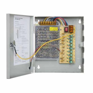 Rack Chargeur d'impulsion 12V DC 8A 9x1.5A CCTV