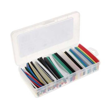 Heat-shrinkable tubing multicolored MACLEAN Clear Plastic Box 196pcs