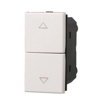 Double pushbutton 1P+1P NO with interlock compatible Bticino Axolute White color Ettroit AB1202