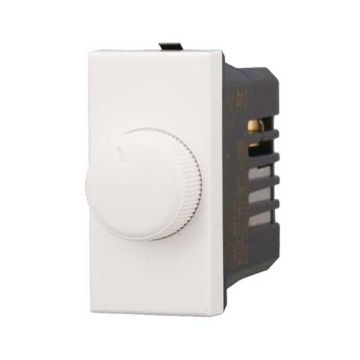 Knob dimmer compatible Bticino Axolute for resistive loads 100W-1000W white color Ettroit AB1301